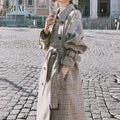 Wholesale Woolen Coat Women's Mid-length Autumn and Winter Korean Style Loose Temperament Retro Woolen Coat