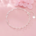 Unique Design Pure 925 Sterling Silver Hollow Heart Chain Bracelets for Women Girls