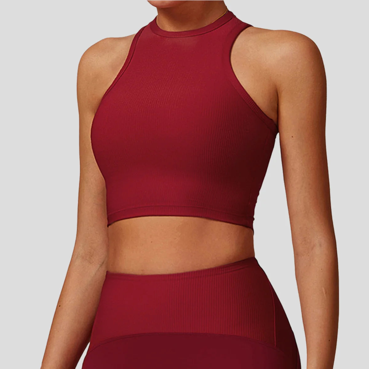 Women's Lightweight Jogger Tank Top High Neck Soft Stretch Design with Removable Chest Pad Breathable Gym Crop Tops for Workout MegaBDM