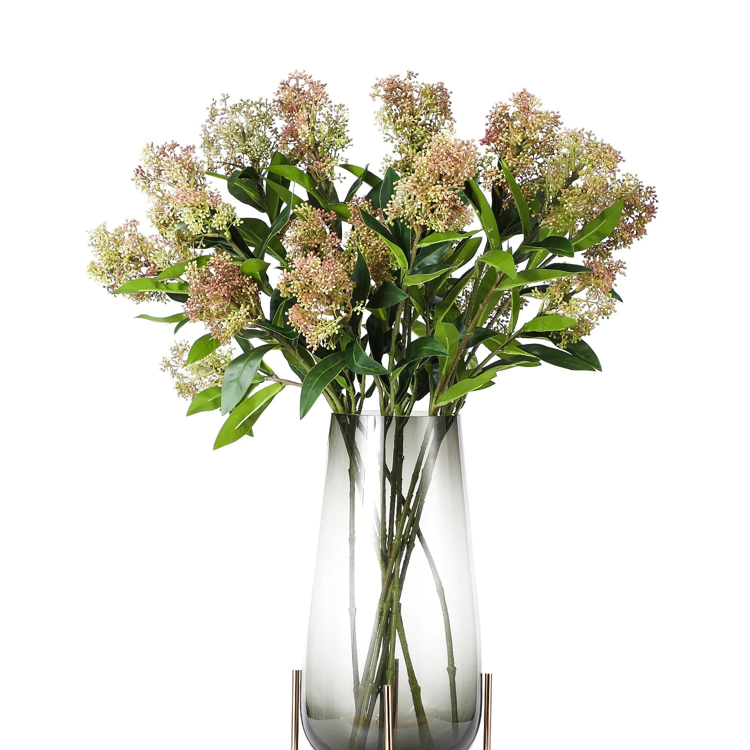 High End Wholesale Artificial 2 Branch Green Real Touch Berry Stems Skimmia for Home Christmas Easter Back School Wedding