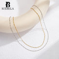 ICEBELA 925 Sterling Silver Minimalist Jewelry 1.7mm Thickness Figaro Necklace Dainty Chain Necklace Choker for Women