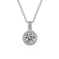 S925 Sterling Silver Moissanite Round Necklace With Charm Classic Wedding and Engagement Jewelry Moissanite Jewelry