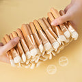 Private Label Skin Care Soft Hair Synthetic Fan & Flat Facial Mask Brush Wood Handle Makeup Tools