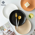 Nordic 10 Inch Durable Dishes Plate Matte Shallow Pizza Steak Dinner Plates Dishes Ceramic Dinner Plate for Gifts