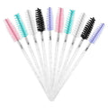 50 Pcs White Crystal Glitter Eyelash Mascara Wands Mini Colorful Eye Lashes Spoolie Brush Eyebrow Comb Beauty Tools