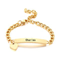 Custom Bracelet Engraved With Name Newborn Boy/girl Couple Engraved With Adjustable Titanium Steel Bracelet Souvenir Gift