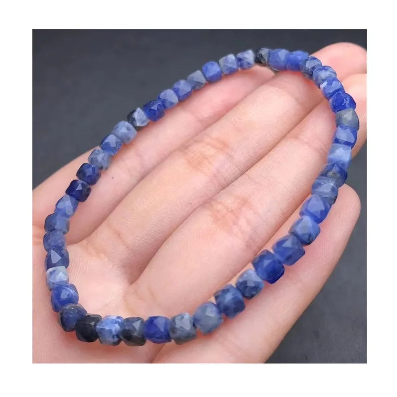 Natural Feng Shui  Spiritual Healing Crystal Charm Bracelets Dumortierite Faceted Bracelets