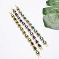Europe Hot Selling Large Gemstone Crystal Bracelet Fashion Zircon Rhinestone Bracelet Jewelry for Women