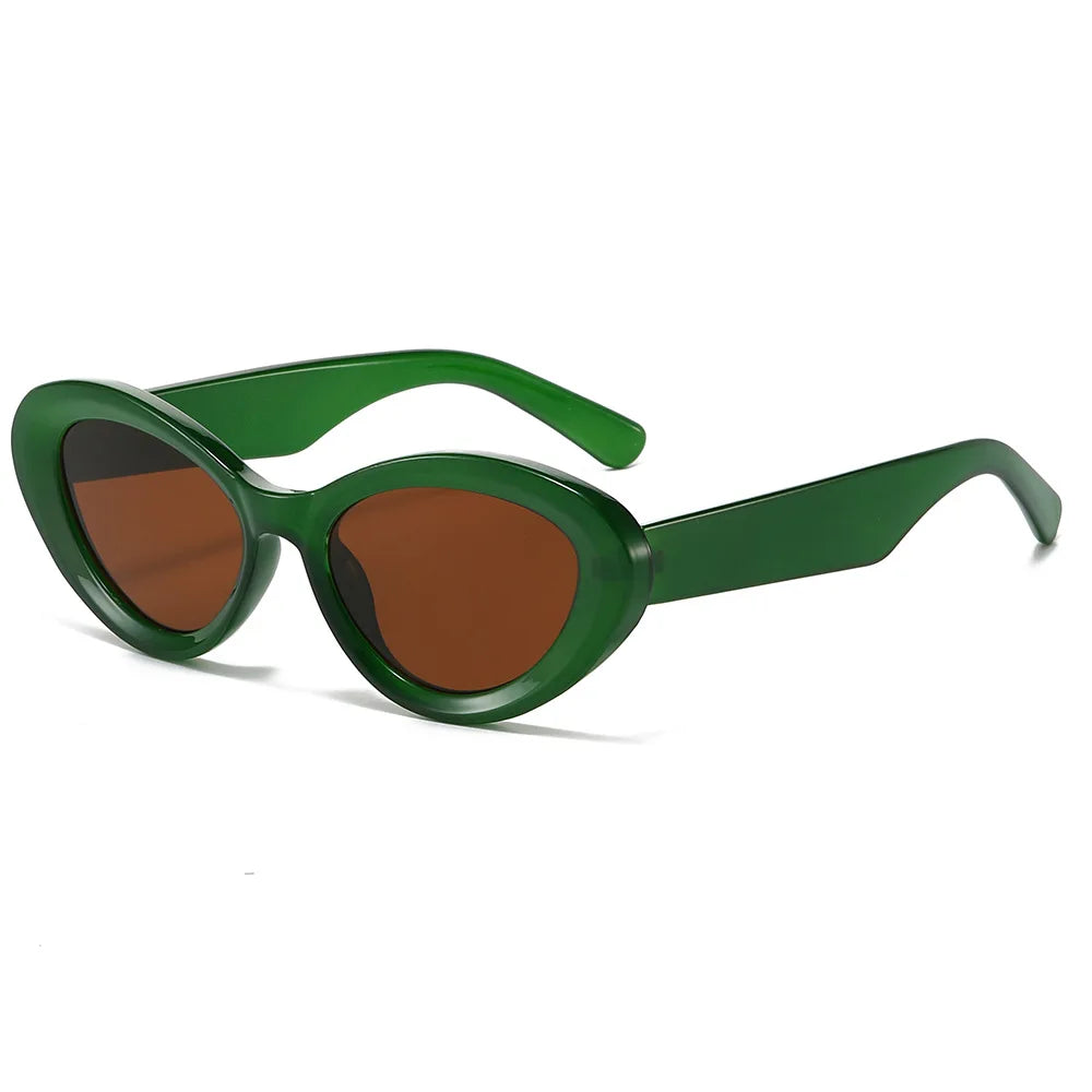 5377 Trendy Candy Color Oval Sunglasses Jelly Color Small Frame Sunglasses Women Fashion Vintage Sunglasses Custom