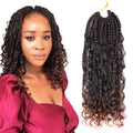 Braiding Faux Locs Curly Crochet Hair Box Braids With Curly Ends Goddess  14 Inch  River Locs Boho Box Braid
