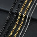 Wholesale 18K Gold Plated Stainless Steel Cuban Curb Link Chain Necklace Tarnish-Free Waterproof Hiphop Jewelry Zircon