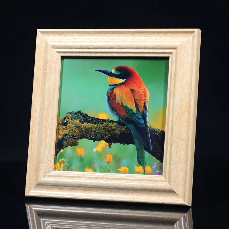 MDF Frame Wood Picture Photo Wholesale Painting Frame Handmade Rustic Wooden Photo Square Frames Modern Style 14*14CM