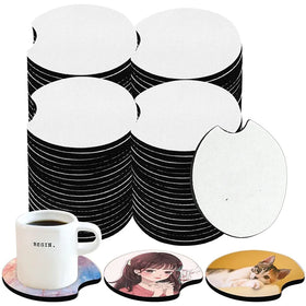 Circular Opening Sublimation Blank Car Coasters for DIY Crafts Mats & Pads