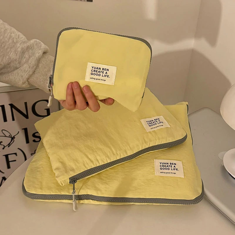 Custom Water Resistant Nylon Fabric Shoe Bag Zipper Closure Portable Light-weight Cloth Organizer Bag Set for Travel