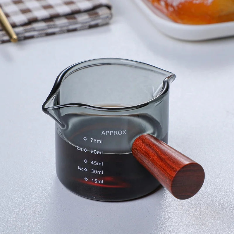 75ml Glass Coffee Milk Cups Pitchers Handle Classic Modern Design Measuring Cup for Home Use TC022B