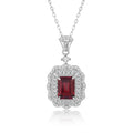 YBO Fine Jewelry S925 Silver Geometric Pendant Necklace 6X8MM Red Garnet Natural Gemstone Trendy for Weddings Parties Low MOQ
