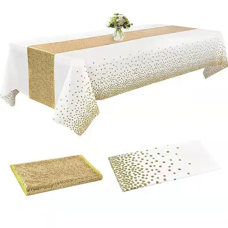China Factory Price Round Table Cover Customized Table Overlay Wedding Luxury Fabric Sequin Wedding Tablecloth