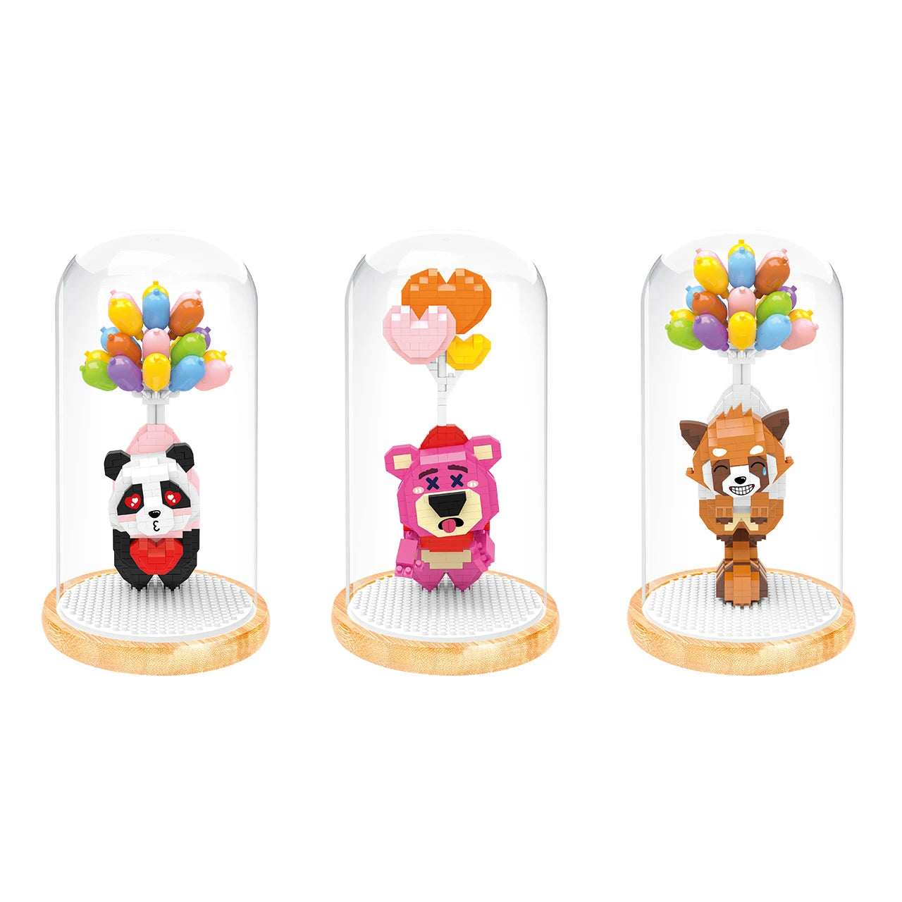 Hot Sales Assembly Micro Bricks Balloon Bear Panda Animal Model Mini Building Construction Toys for Kids
