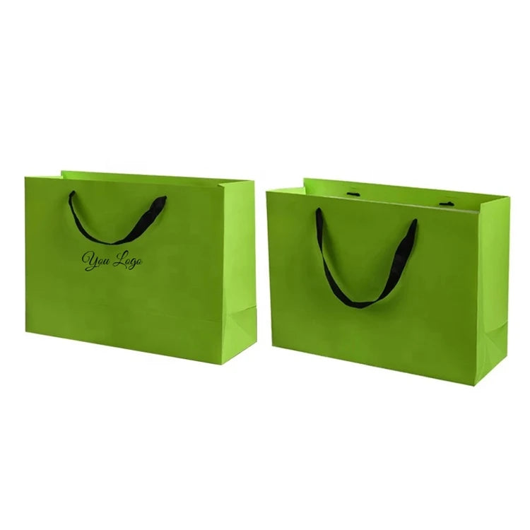 Eco-friendly Paper Packaging Varnishing Professional Manufacturer Customized Logo Cardboard Paper Bag With Handle