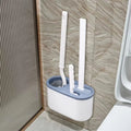 3 in 1 Bathroom Corner Long Handle Wall-mounted Toilet Scrubber Brush Plastic Cleaning Toilet Brush Set and Holder