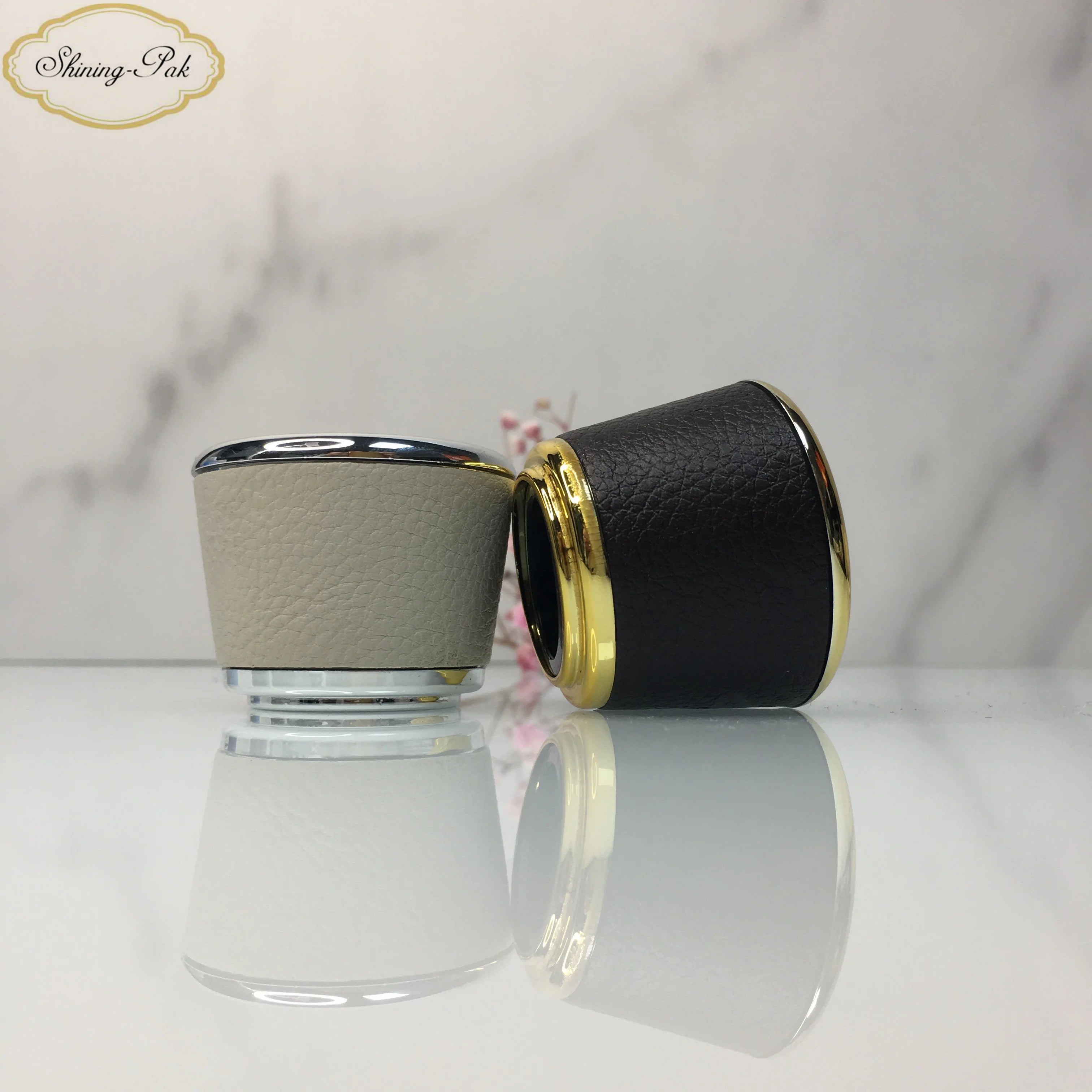 Custom 15mm Perfume Caps White Leather Perfume Bottle Cap Perfume Caps Lids