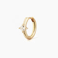 LOZRUNVE Bohemian 925 Siver Fashion Solitaire Square Zirconia Huggie Hoop Earring