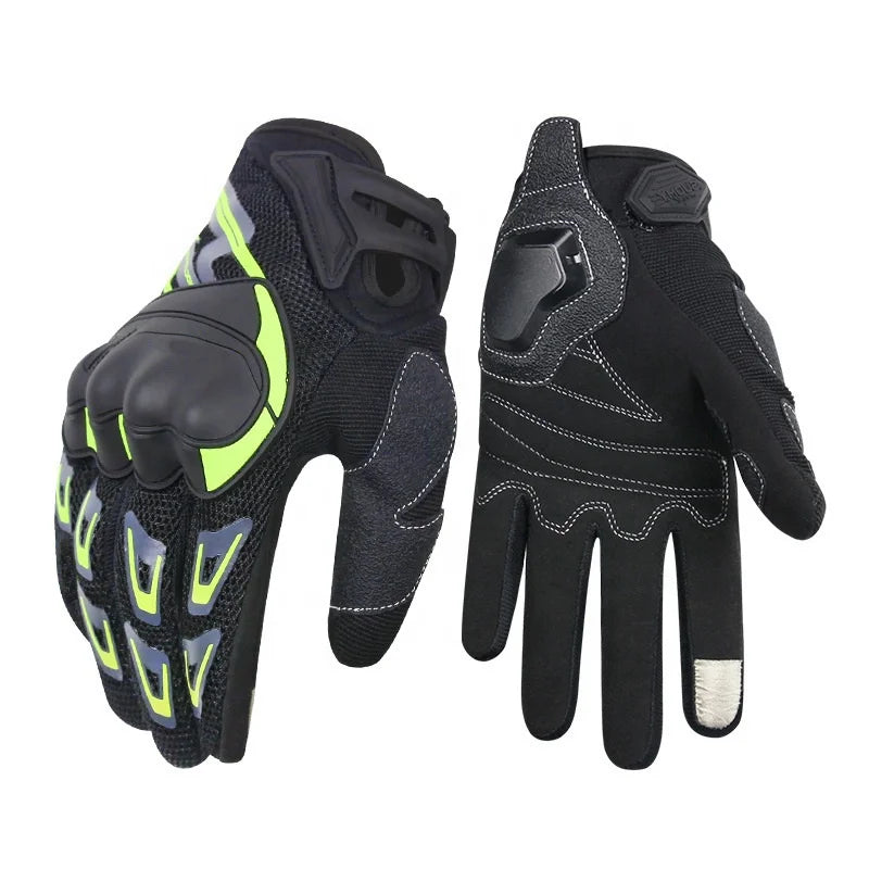 Hot Selling Reflection Motorcycle Gloves Thin Mesh Breathable Cycling Reflective Motorcycle Rideing Racing Gloves