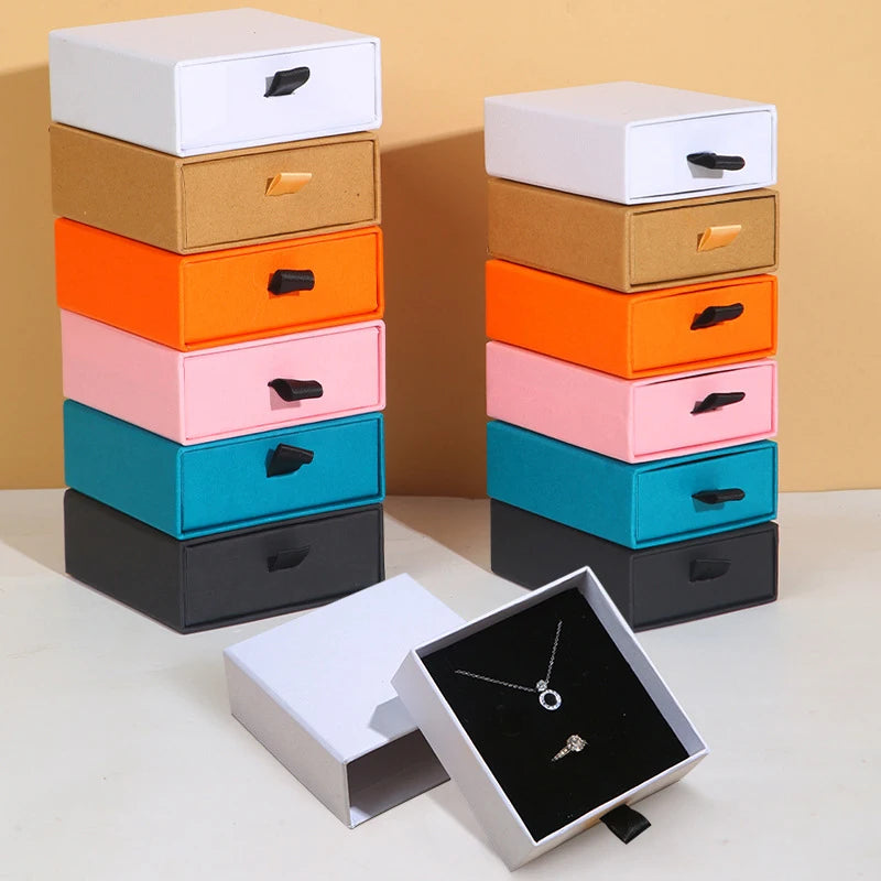 Shangjie OEM 2022 Fashion Jewelry  Jewelry Customized Packaging Necklace Pull Out Drawer Box Packaging Paper Box