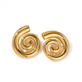 N&S 18K Gold Stainless Steel Seashell Spiral Stud Trendy Geometric Beach-Inspired Religious Jewelry for Women Great for Gifts