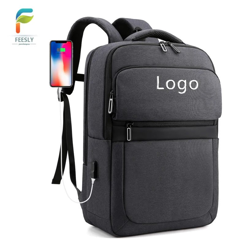 16" Laptop Computer Backpack Custom logo Mens Best Waterproof Travel Laptop Bag with Usb Charging Business Bagpack