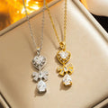 Wholesale New Stainless Steel 18k Gold Plated Necklace Women Love Butterfly Water Drop Necklaces