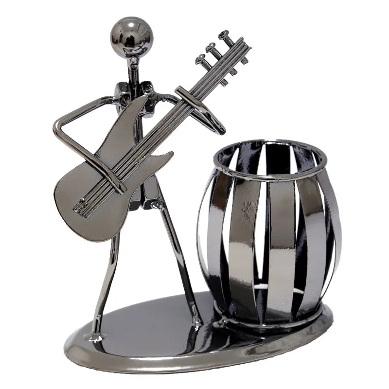 Wholesale Music Iron Man Band Pen Holder Metal Crafts Desktop Decoration Student Gifts Birthday Gifts