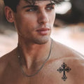 Chrome Cross Waterproof Plant Based Tattoo for Men Stencil Herbal Tatoo with Flower Tato Waterproof  Vinyl PVC  Tattoo Sticker
