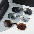 Wholesale Square Rimless Baseball Man Sunglasses  Non-Prescription Photochromic Sunglasses Men Polarized