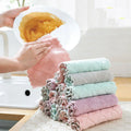 Hot Microfiber Kitchen Towels Small Dish Coral Fleece Cleaning Microfiber Kitchen Towel