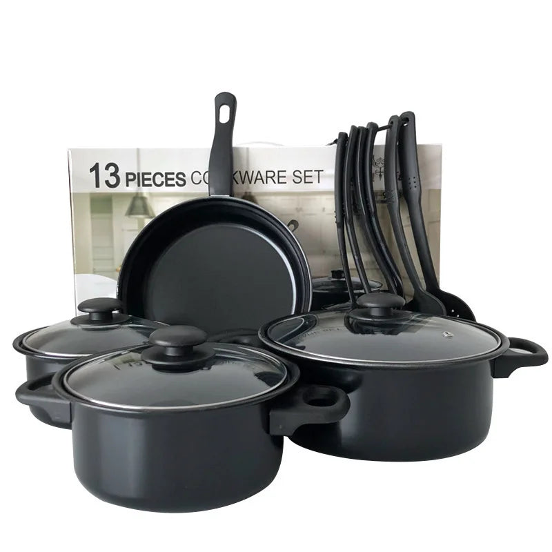 13 Pcs Cookware Set Pots and Pans Non Stick Kitchen Camping Cookware Sets Cooking Pot