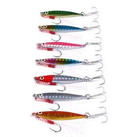 Wholesale LB106~109 7g 10g 15g 20g Sinking Metal Jig Baits Lead Jigging Fishing Lures with Feather Hook