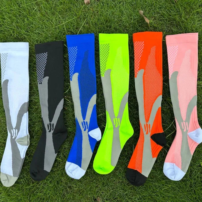 Hot Sale Men's Compression Soccer Socks Custom Logo Over Knee Long Knitted Football Socks Non-Slip Feature for Summer Sports