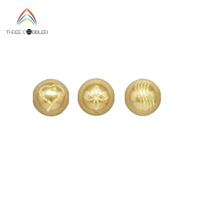 GF031 Wholesale 14K Gold Filled Jewelry Accessories Bead 8mm Laser Gold Round Spacer Beads