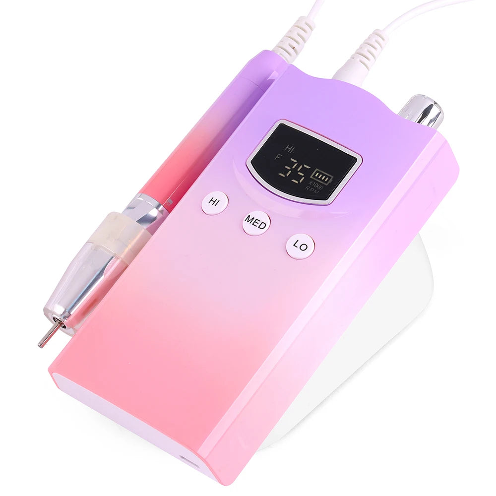 Powerful 85W Cordless and Lightweight LED Display Nail Drill Machine with Variable Speed for Salon 35000 RPM Mobile Manicurists