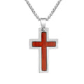 Fashion Religious Type Stainless Steel Wooden Cross Pendant Necklace