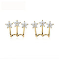 AA00340 Delicate Flower Earrings Jewelry 3 Rows Bling Micro Inlaid Cubic Flower Stud Earrings for Women