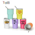 Topjlh 3oz Sublimation Shot Tumbler Stainless Steel Mini Cup with Lid and Straw