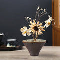 Handmade Japanese Style Lotus Shape Ceramic Tabletop Vase Modern Design Scratch Resistant Eco-Friendly LIVEFUN Brand