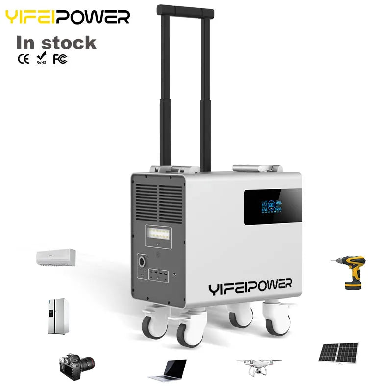 Luxury Outdoor Power Station 1228Wh 5376Wh Capacity 220V Generator Type C Flashlight LiFePO4 Battery Featuring Solar Panel MPPT