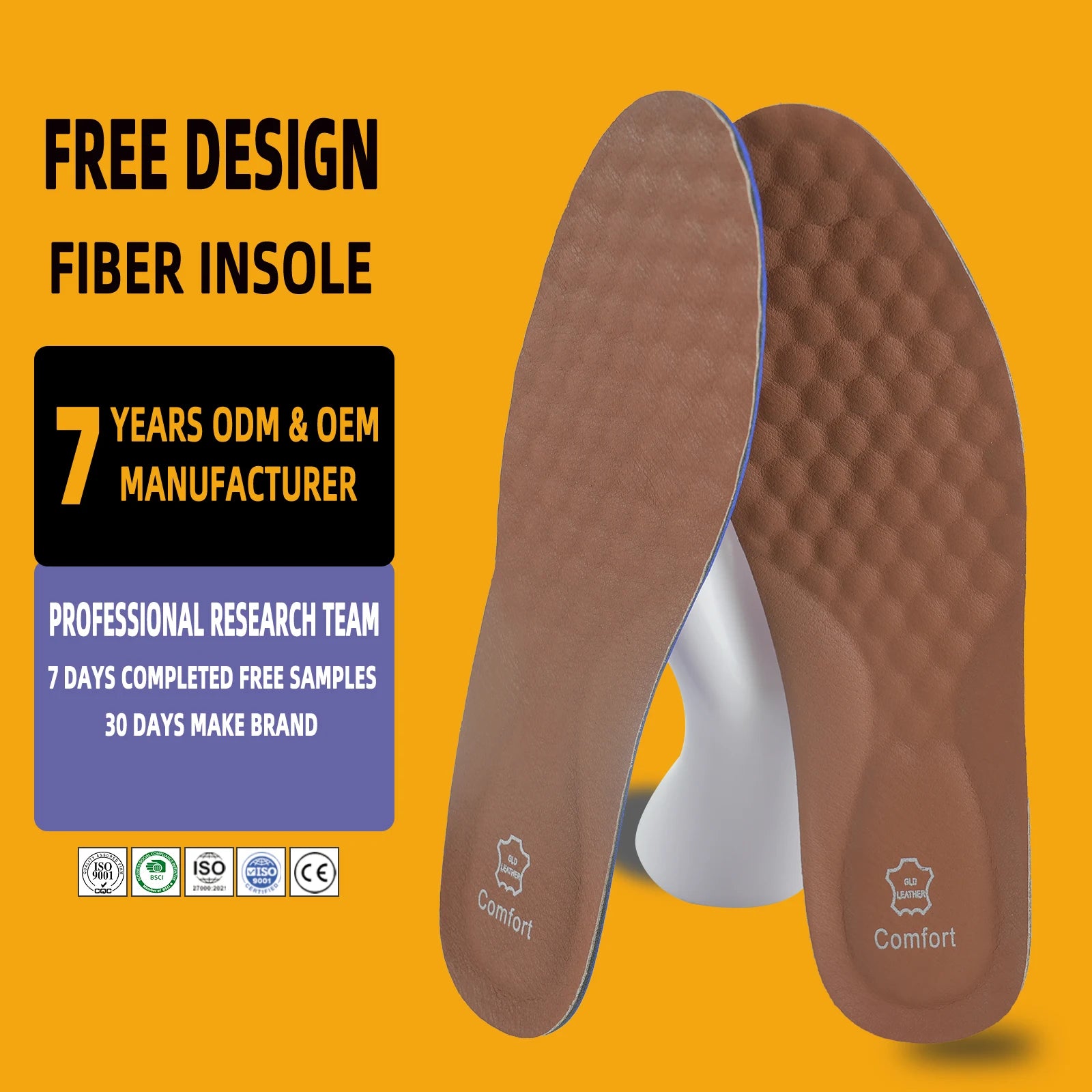 Custom Carbon Fibre Sports Comfort Insoles with Arch Support Shock Absorption & Cushioning for Inside Comfort-2 Pieces