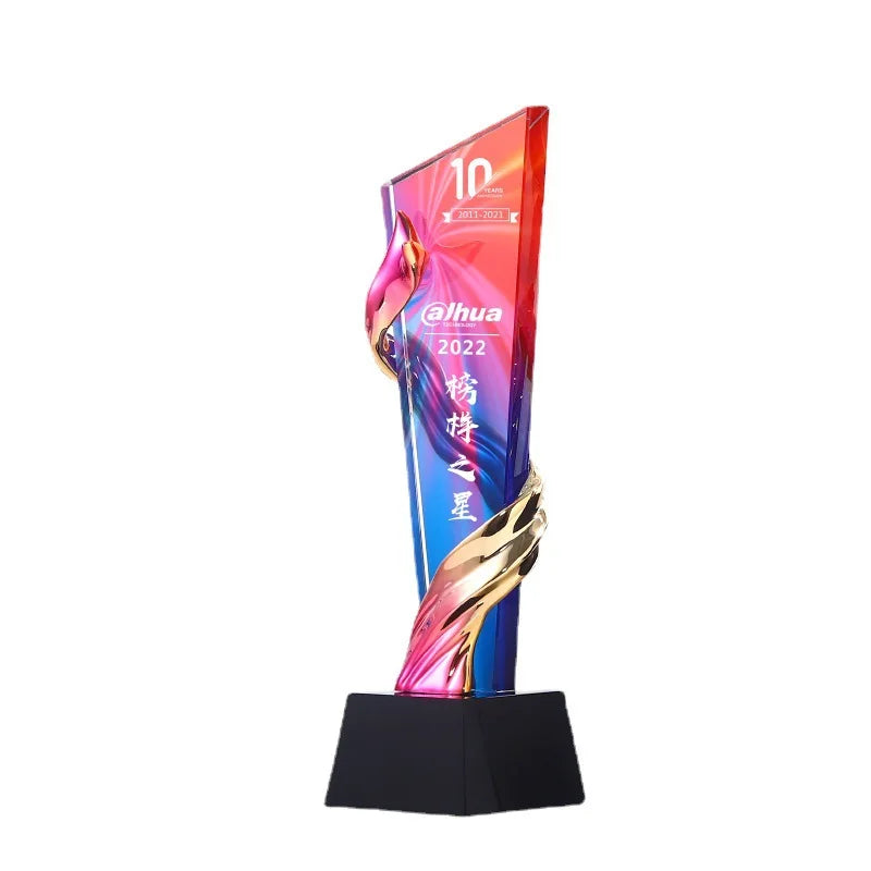Pujiang Factory Wholesale K9 Blank Crystal Trophy Custom Hand Made Crystal Glass Trophy Awards for Champion