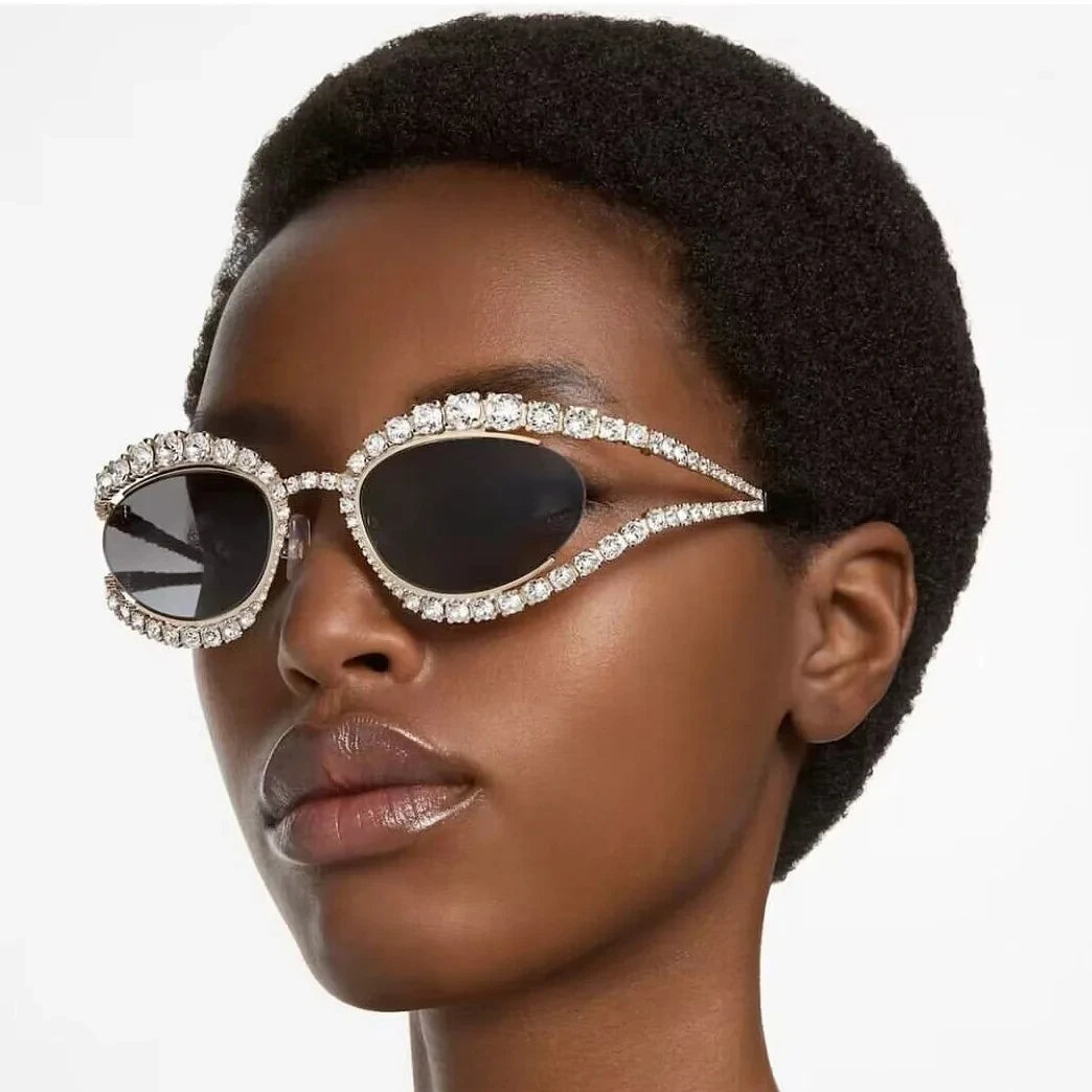 Lbashades 81050 Luxury Cat Eye Bling Diamond Sunglasses Personal Fashion Sun Glasses Female Custom Logo Party Shades for Women