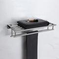Modern Stainless Steel Wall Mounted Bath Accessory Set Includes Corner Towel Rack for Bathroom and Shower Room