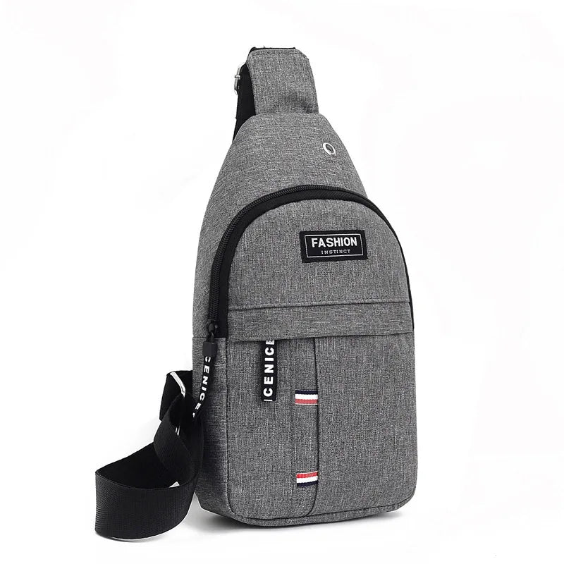 Korean Style Men's Outdoor Sports Oxford Cloth Chest Bag Trendy Street Crossbody Hiking Backpack for Mountaineering Hiking